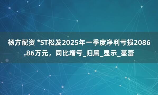 杨方配资 *ST松发2025年一季度净利亏损2086.86万元，同比增亏_归属_显示_蔓蕾